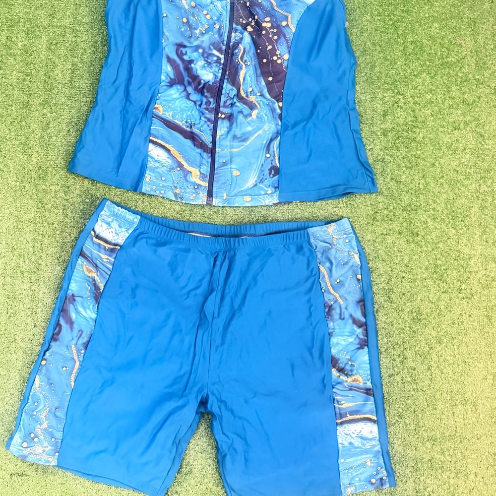 Blue and White Athletic Set new